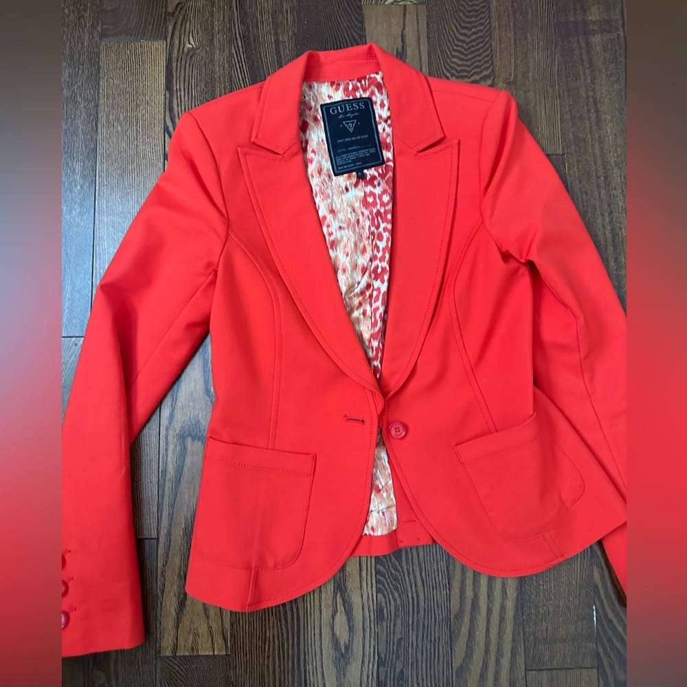 GUESS Women's Vibrant Orange Blazer